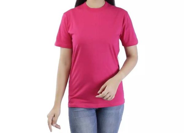 Women's Solid round Neck T-Shirt Short Sleeve Basic Fit Casual Top