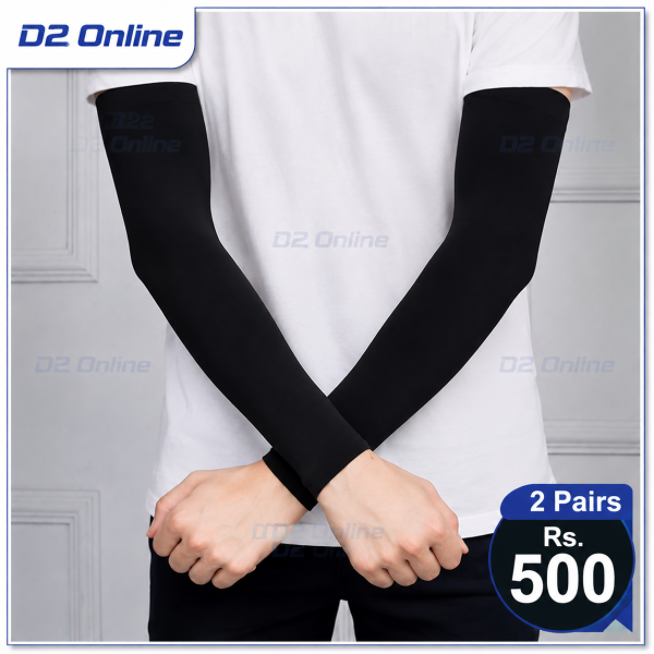Premium Ice Silk Cooling Arm Sleeves (2 Pairs) – UV Protection Hand Band
